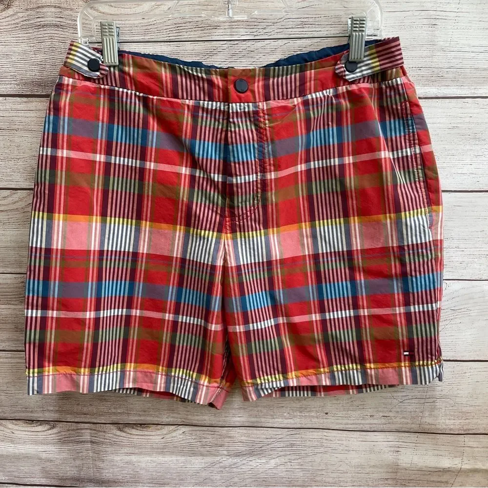 TOMMY HILFIGER PLAID‎ SWIM TRUNKS